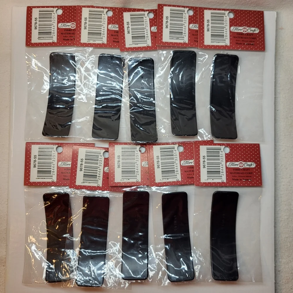 Fibre Craft BARRETTE Cover Lot of 10 NIP # 9678 90x27mm Plus Barrette Clips